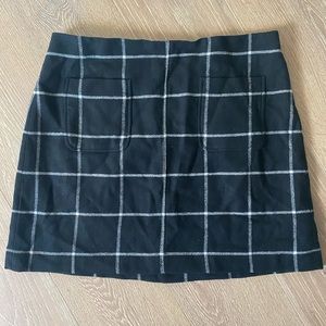 Madewell Black plaid skirt